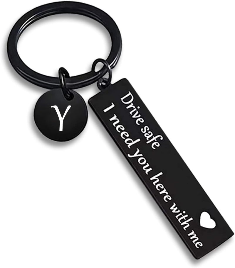 VICKHU drive safe keychain for boyfriend,26-letter keychain,gifts for boyfriend on birthday christmas valentines day - Image 1